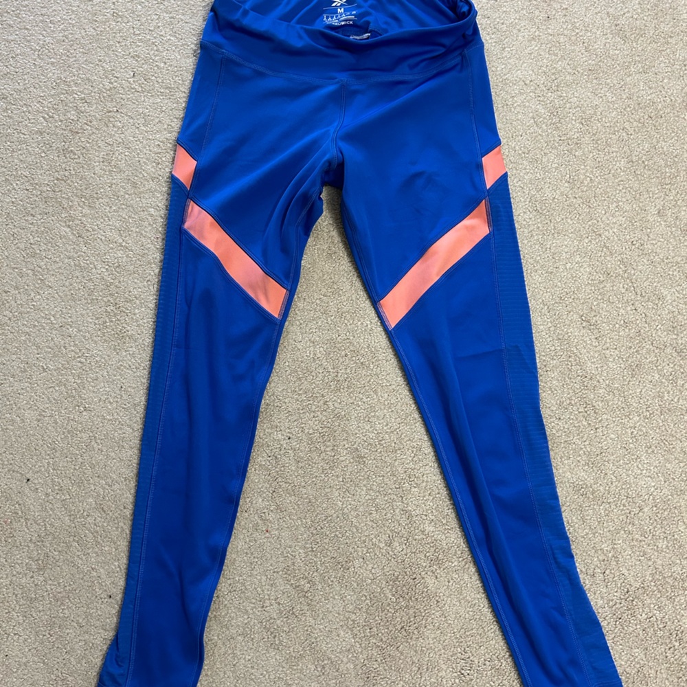 Reebok Speedwick Leggings, Blue, Size Medium